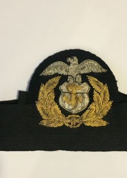 U.S. Maritime Service, officer/cadet officer cap badge. circa 1942-1945.