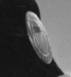 USMS Enrolled Officer cap badge detail. 1939.