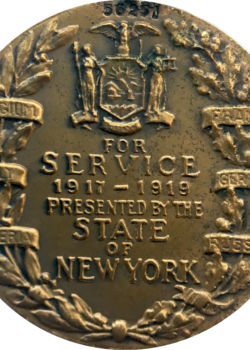 New York State War Service Medal. Reverse.
