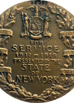 New York State War Service Medal. Reverse.